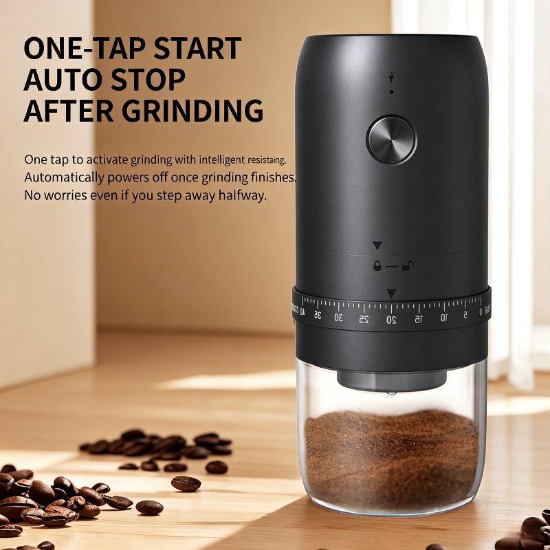 Coffee Bean Grinder Electric - Moulin à café électrique USB portable,