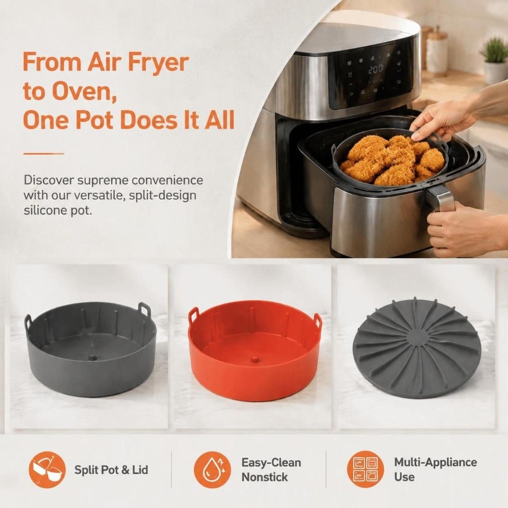 Pot en silicone de qualité ali - Air Fryer Silicone Pot Liner avis et prix